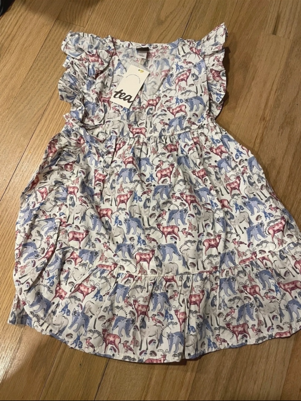 Tea Collection NWT Animal Print Ruffle Dress -